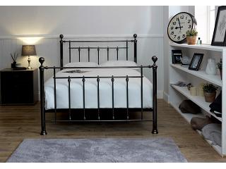 5ft King Size Libby Black chrome nickel, crystal ball finish traditional metal bed frame bedste